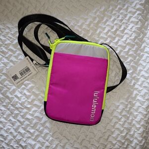 Lululemon Pink and Gray Crossbody Passport Bag